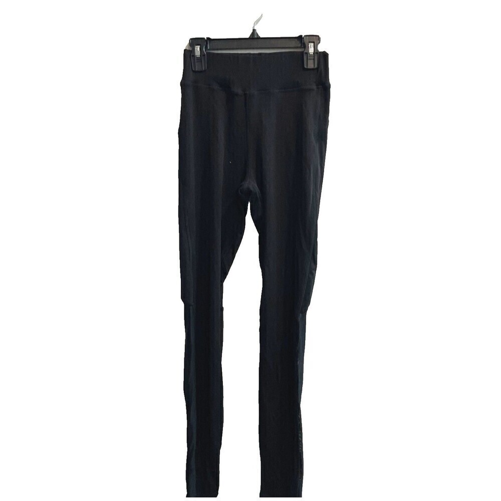 Pop Fit Women Black Legging Pants XS Active Slim Solid Polyester Pull On Stretch